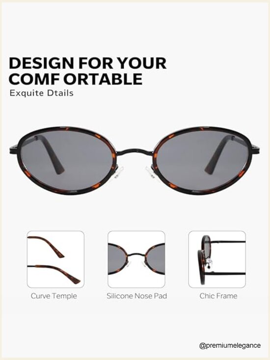 Retro Oval Sunglasses for Women Small Frame Sun Glasses Cute Chic Sunnies
